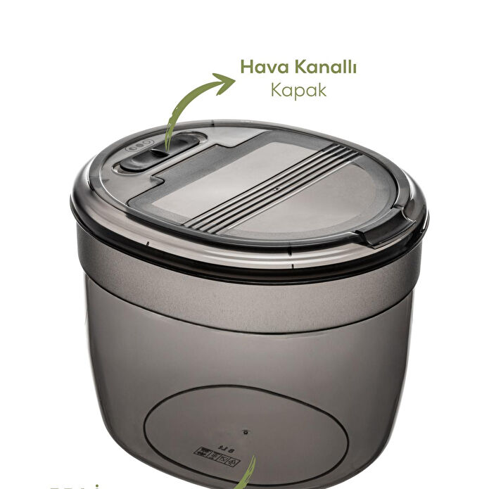 Vienev 2'li 8 Litre Büyük Boy Plastik Saklama Kabı – Antrasit Kapak Ve Gövde