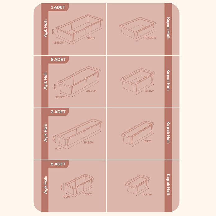 Vienev 10'lu Set Ayarlanabilir Çekmece Içi Düzenleyici Kutu – Uzayıp Kısalabilen Organizer Seti (5a2b2c1d)