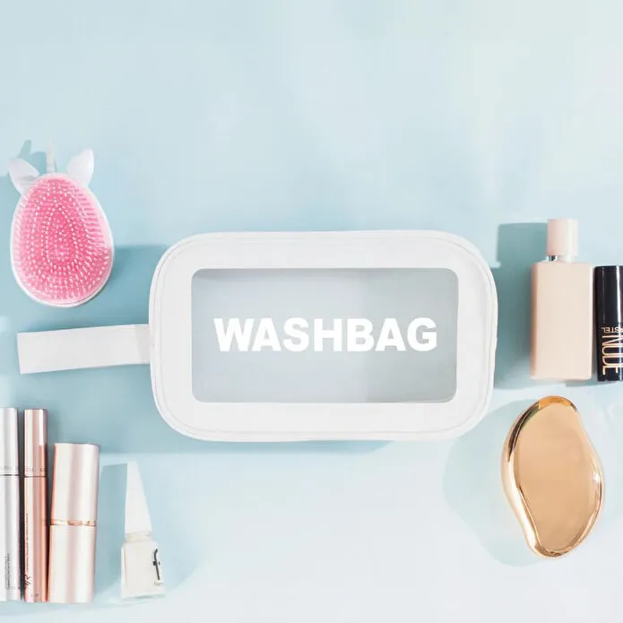 Vienev Su Geçirmez Şeffaf Makyaj Ve Kozmetik Çantası – Seyahat Düzenleyici Beyaz