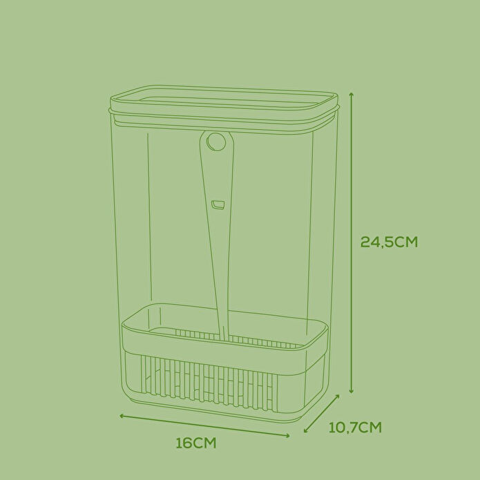 Vienev Süzgeçli Yeşillik Saklama Kabı 2,9 Litre