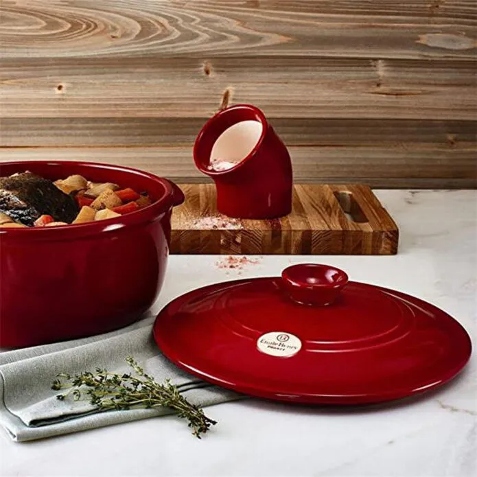 Emile Henry Tuzluk-baharatlıkyuvarlak Kırmızı/burgundy