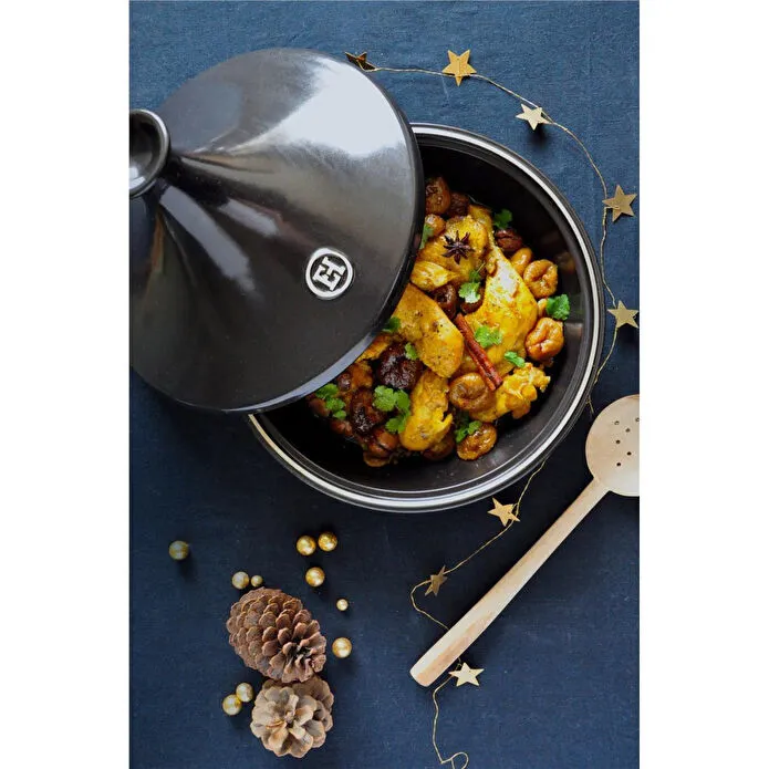 Emile Henry Ateşe Dayanıklı Tajin 32 Cm 5 L Mavi Antrasit