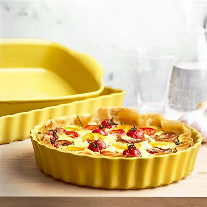 Emile Henry Tart-börek Fırın Kabı Yuvarlak 24 Cm Mat Sarı/provence Yellow