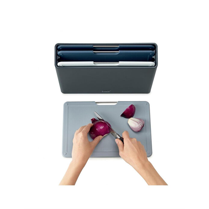 Joseph Joseph Folio Standlı Büyük Kesme Tahtası 4 Lü Koyu Gri