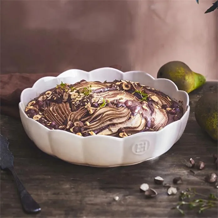 Emile Henry Madeleine Fırın Kabı Yuvarlak 27 Cm Ekru/clay