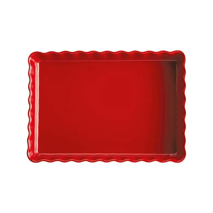 Emile Henry Tart-börek-fırın Kabı Dikdörtgen 33 X 24 Cm Kırmızı/burgundy