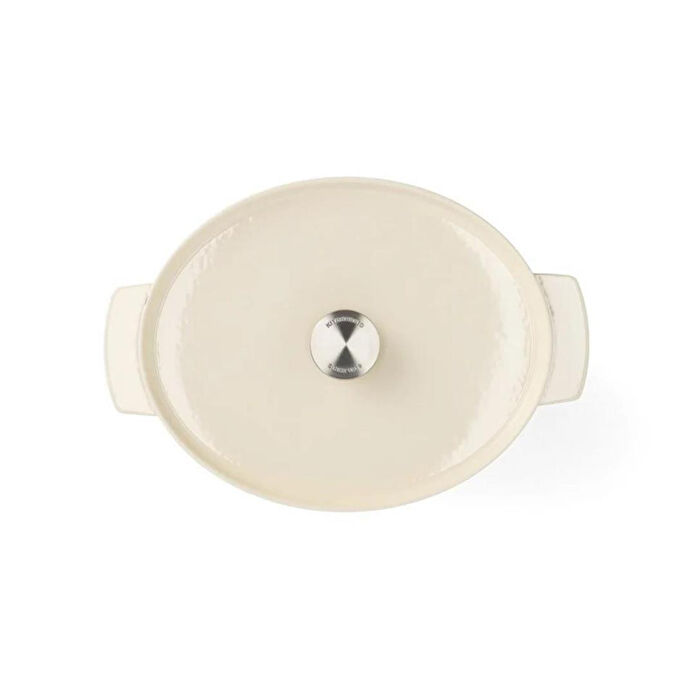 Kitchenaid Oval Döküm Demir Tencere 30 Cm - 5.6 L Krem
