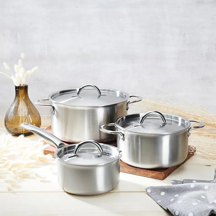 De Buyer Alchimy 3 Katmanlı 6 Parça Paslanmaz Çelik Tencere Seti Paslanmaz Çelik