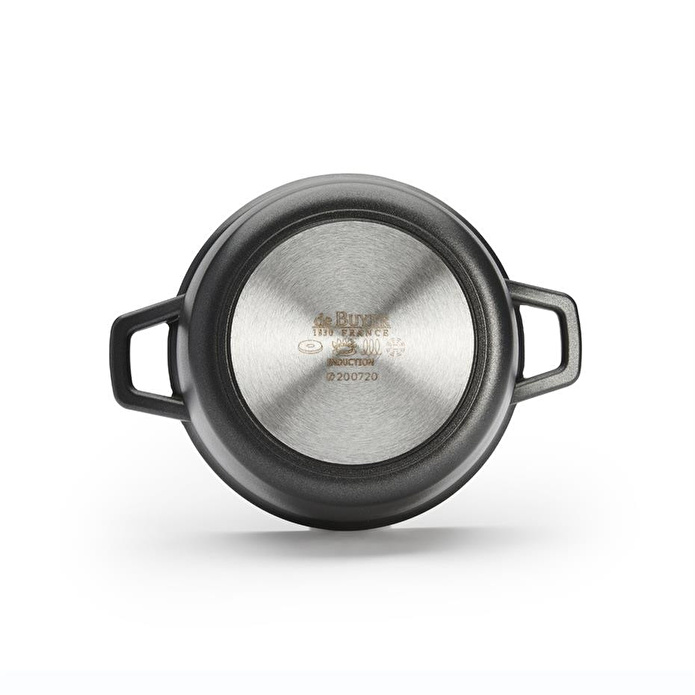 De Buyer Choc Extreme Yapışmaz Kaplama Cam Kapaklı Tencere 20 Cm Siyah