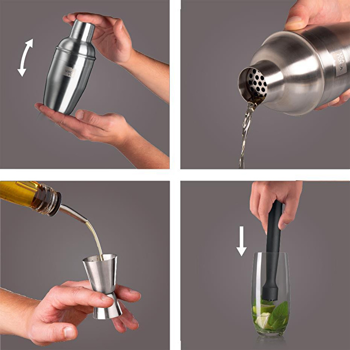 Vacu Vin Kokteyl Seti (3 Parça), Kutulu Paslanmaz Çelik