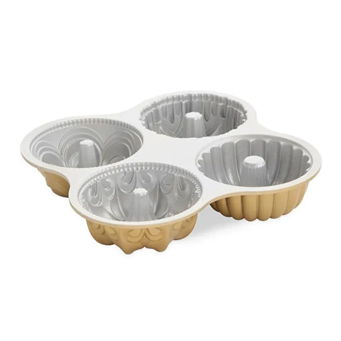 Nordicware 4´lü Bundt Şekilleri Kek Kalıbı Altın