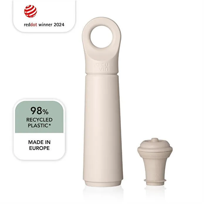 Vacu Vin Şarap Vakum Seti 1 Pompa 1 Şarap Tıpası - Kutulu Bej