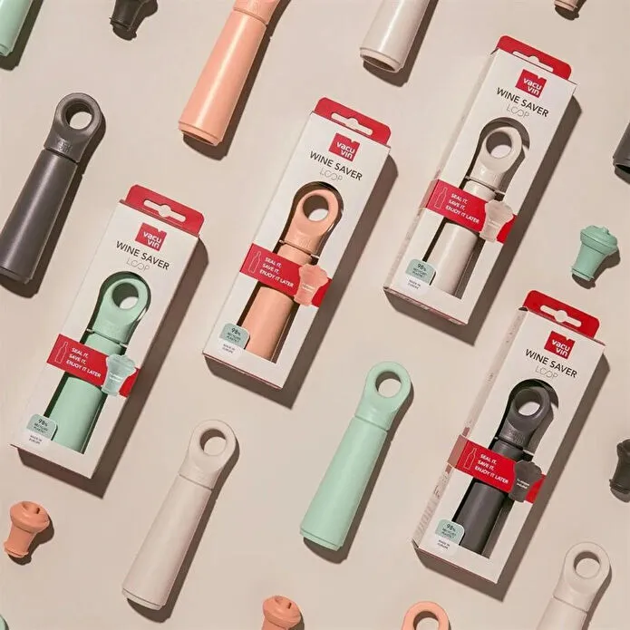 Vacu Vin Şarap Vakum Seti 1 Pompa 1 Şarap Tıpası - Kutulu Bej