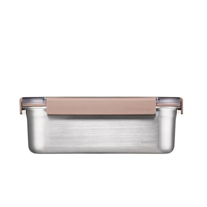 Locknlock Paslanmaz Çelik Fırın & Saklama Kabı Dörtgen Kilitli 2 Lt - Kahverengi