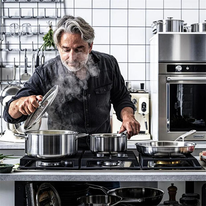 Kitchenaid Artısan Çelik 3 Katlı Kaserol 18cm Paslanmaz Çelik