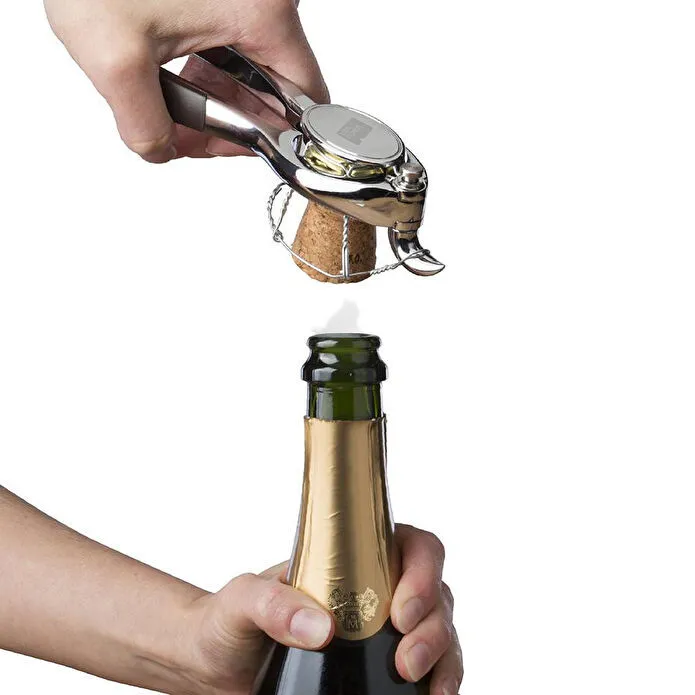 Vacu Vin Şampanya Şişe Açacağı - Gümüş Kutulu Gümüş