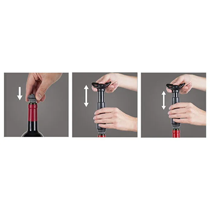 Vacu Vin Şarap Koruyucu Concerto Siyah 1 Pompa 2 Tıpa - Kutulu Siyah