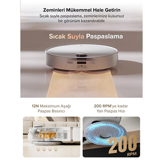 Roborock Qrevo Curvx Akılı Robot Süpürge Beyaz