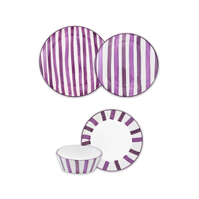 The Mia Joy Yemek Takımı 6 Kişilik 24 Parça Mor 2401