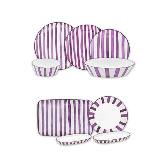 The Mia Joy Yemek Takımı 6 Kişilik 31 Parça Mor 3101