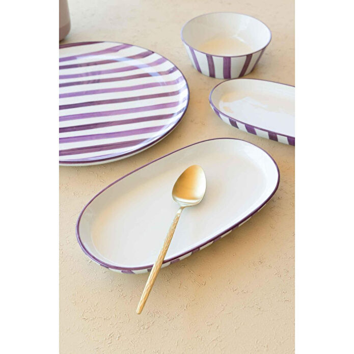 The Mia Joy Kahvaltı Takımı 6 Kişilik 18 Parça Mor 1802