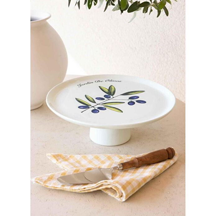 The Mia Olivos Ayaklı Servis Tabağı 10x30 Cm