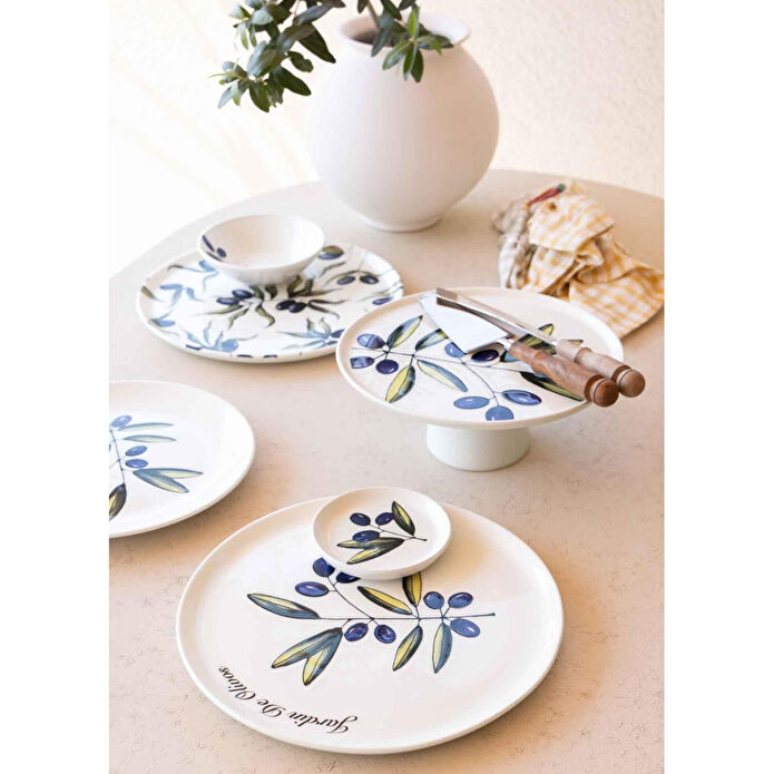 The Mia Olivos Ayaklı Servis Tabağı 10x26 Cm