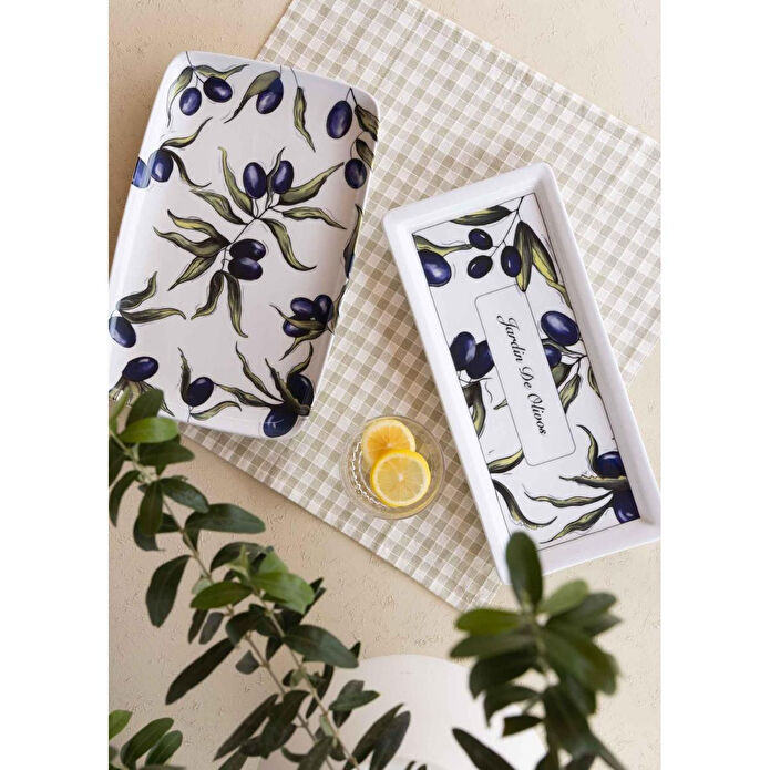 The Mia Olivos Dikdörtgen Servis 33x21 Cm Ovs0016