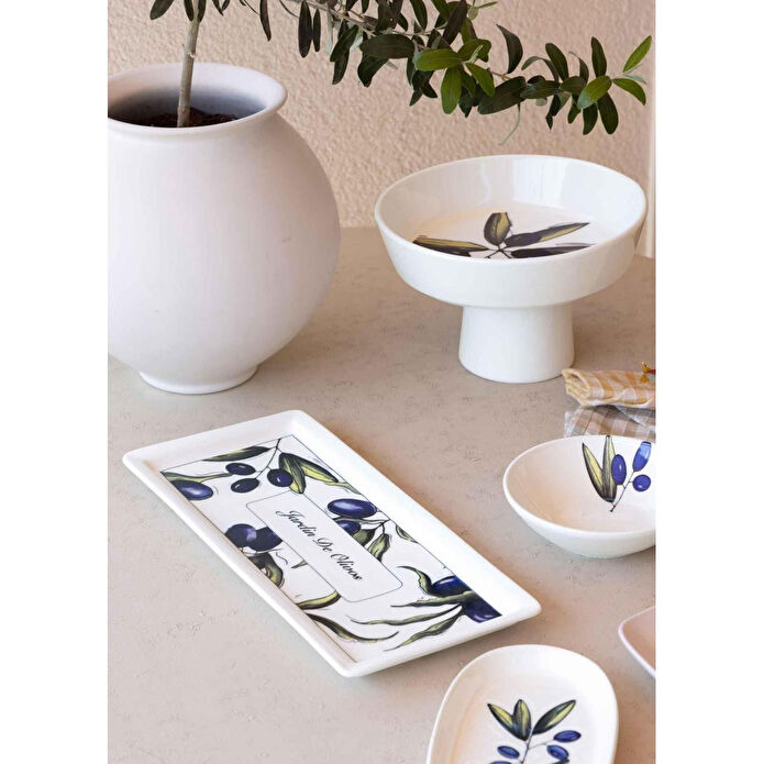 The Mia Olivos Ayaklı Meyvelik 23x14 Cm