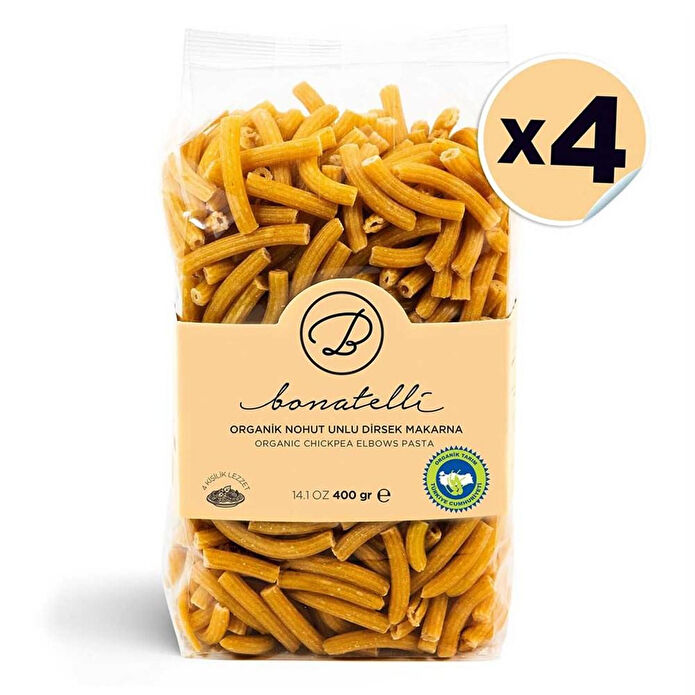 Bonatelli 4lü Organik Nohut Unlu Dirsek Makarna