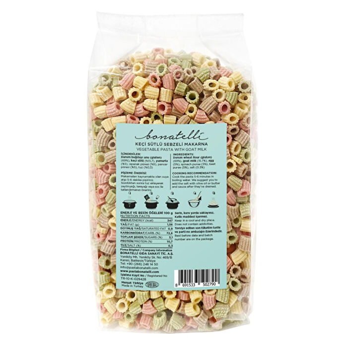 Bonatelli Keçi Sütlü Sebzeli Makarna 300 Gr
