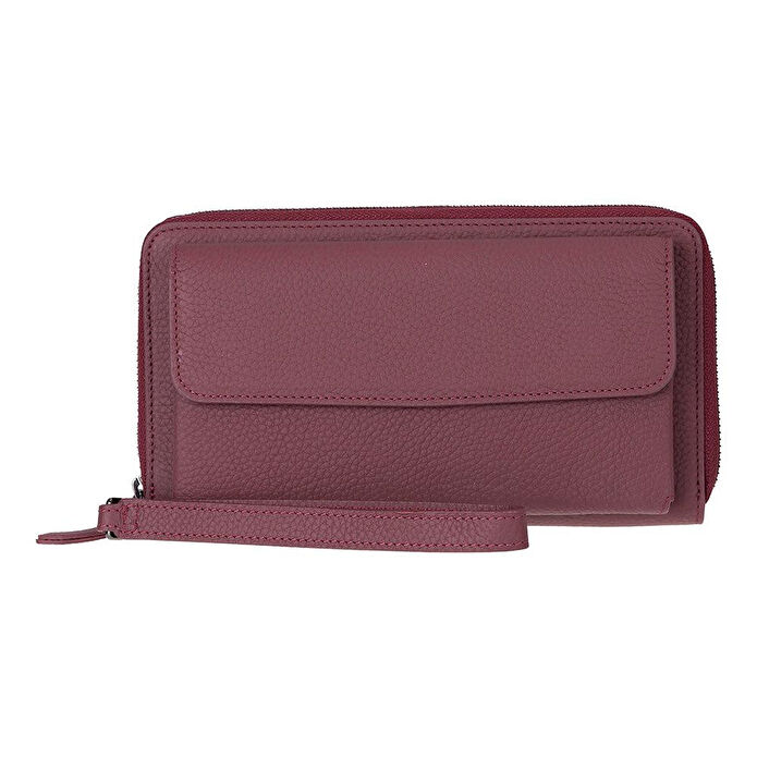 Bloominbag Bloomporter Pebble Bordeaux Hakiki Deri Telefon Bölmeli Cüzdan