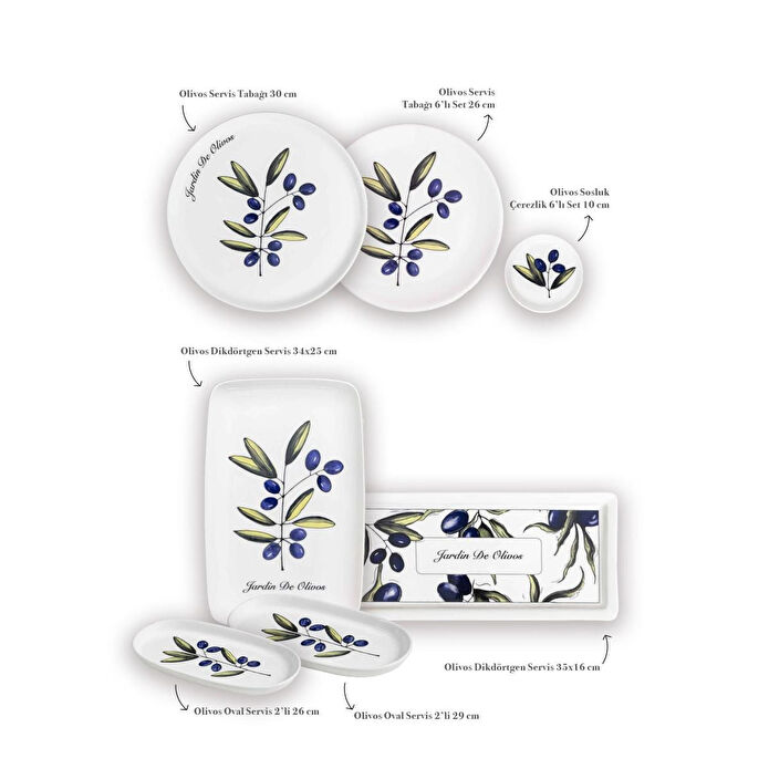 The Mia Olivos Kahvaltı Takımı 6 Kişilik 19 Parça Set 1