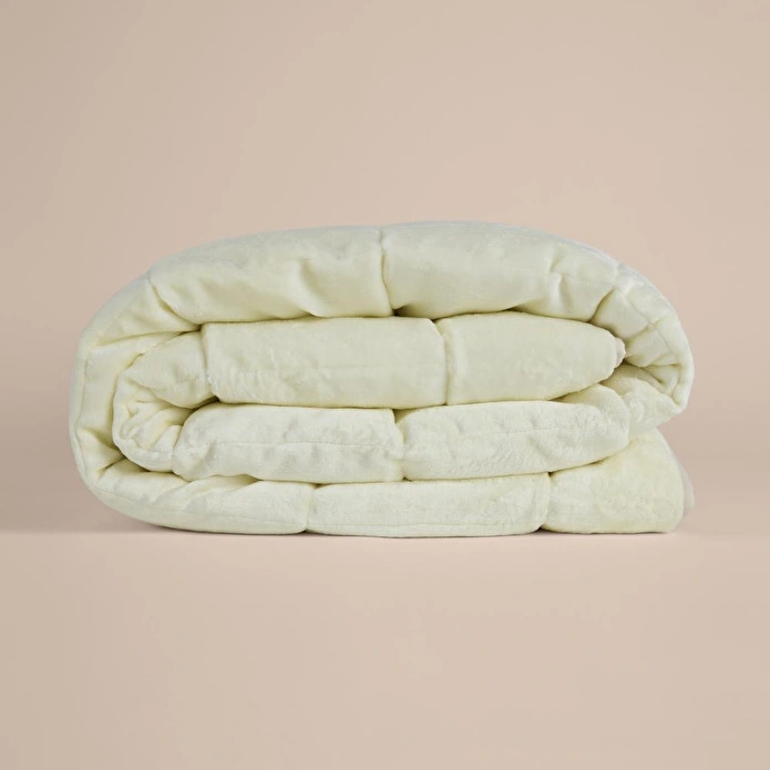 Penelope Tek Kişilik Çift Taraflı Welsoft Yorgan Krem 155x215 Cm - Velour Serisi