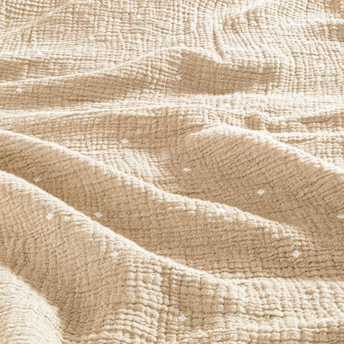 Penelope %100 Pamuk Müslin Yatak Örtüsü 220x240 Cm Bej - Glen Serisi