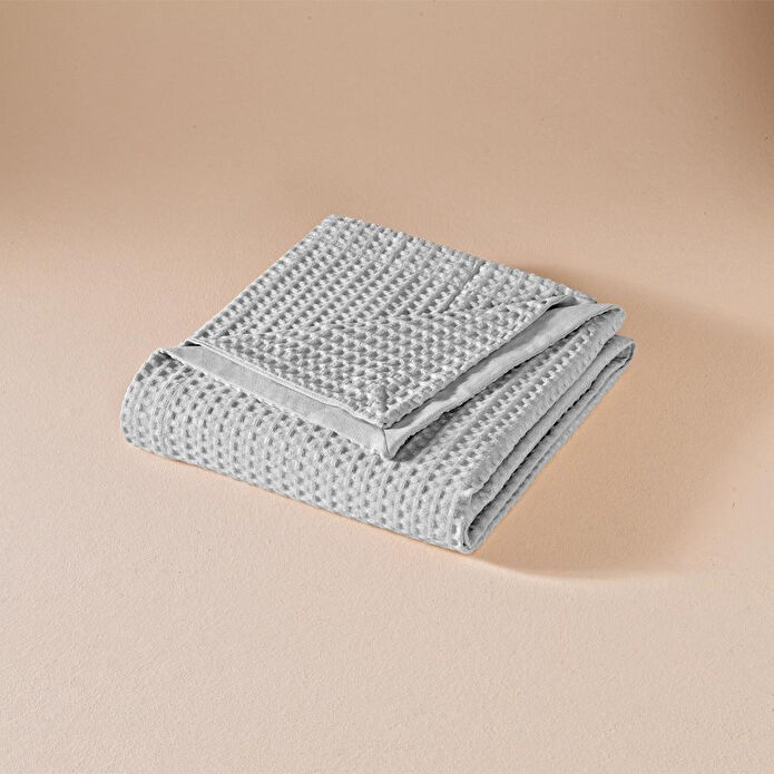 Penelope %100 Pamuk Tek Kişilik Pike 160x220 Cm Gri - Lia Serisi