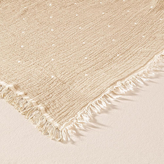 Penelope %100 Pamuk Müslin Yatak Örtüsü 160x240 Cm Bej - Glen Serisi