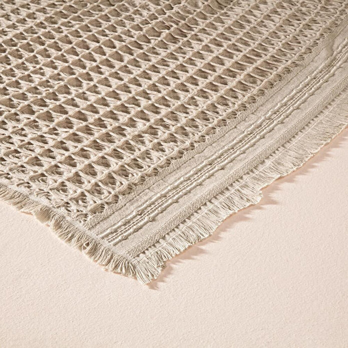 Penelope %100 Pamuk Dokuma Yatak Örtüsü 240x250 Cm Taş - Belinda Serisi