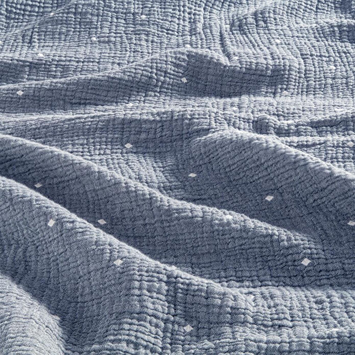 Penelope %100 Pamuk Müslin Yatak Örtüsü 160x240 Cm Mavi - Glen Serisi