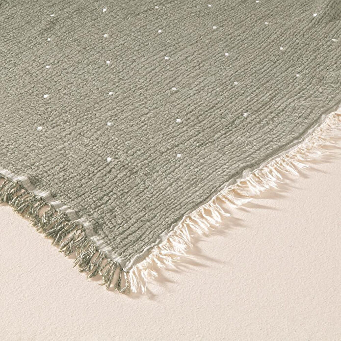 Penelope %100 Pamuk Müslin Yatak Örtüsü 220x240 Cm Gri - Glen Serisi