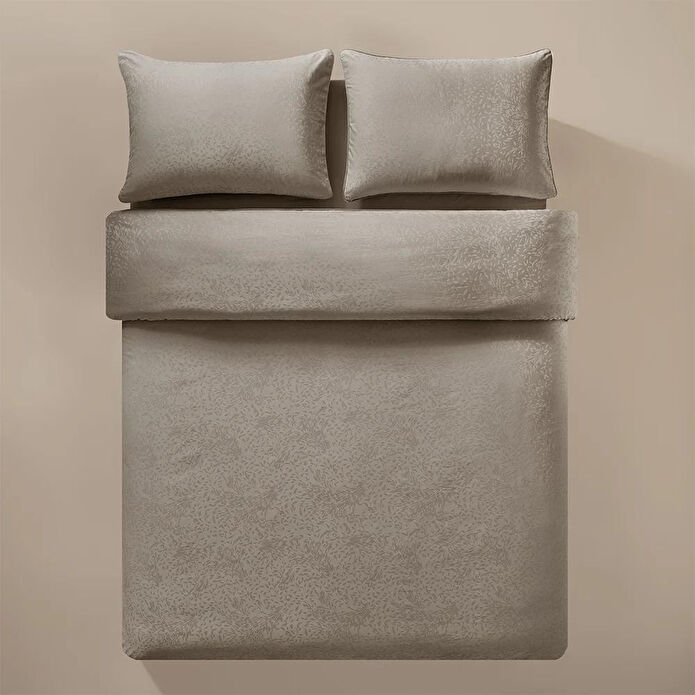 Penelope %100 Pamuk Saten Nevresim Seti 200x220 Cm Taş - Plume Serisi