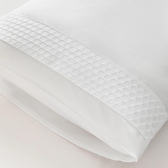 Penelope %100 Pamuk Saten Kumaş Nevresim Seti 260x240 Cm Beyaz - Regina Serisi