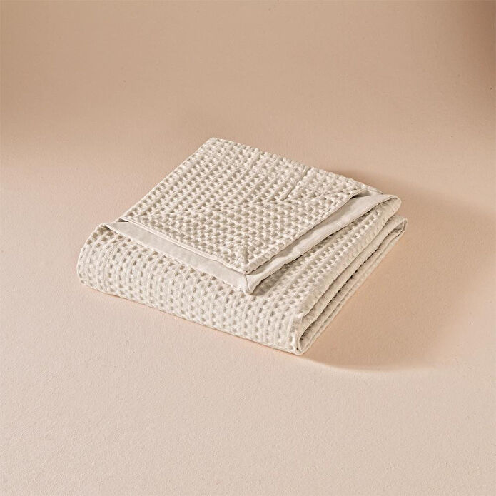 Penelope %100 Pamuk Tek Kişilik Pike 160x220 Cm Taş - Lia Serisi