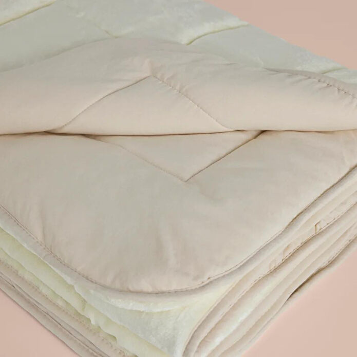 Penelope Çift Kişilik Çift Taraflı Welsoft Yorgan Krem 195x215 Cm - Velour Serisi
