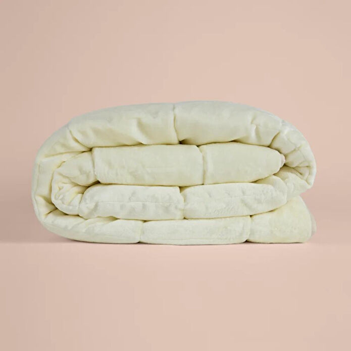 Penelope Çift Kişilik Çift Taraflı Welsoft Yorgan Krem 195x215 Cm - Velour Serisi