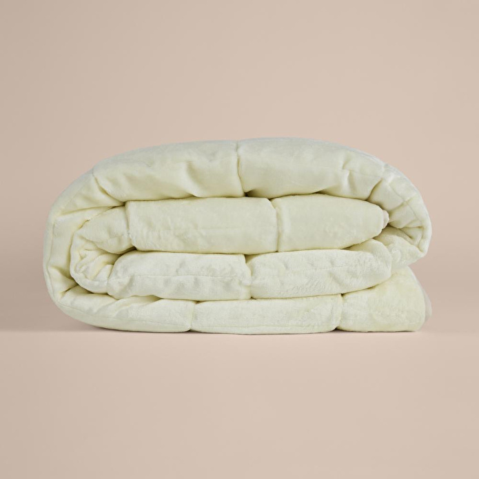 Penelope Çift Kişilik Çift Taraflı Welsoft Yorgan Krem 195x215 Cm - Velour Serisi