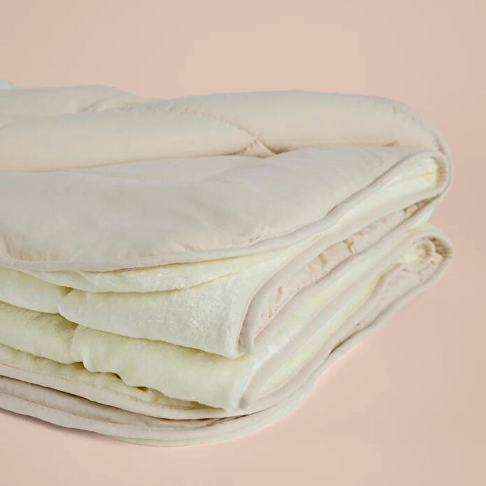 Penelope Çift Kişilik Çift Taraflı Welsoft Yorgan Krem 195x215 Cm - Velour Serisi