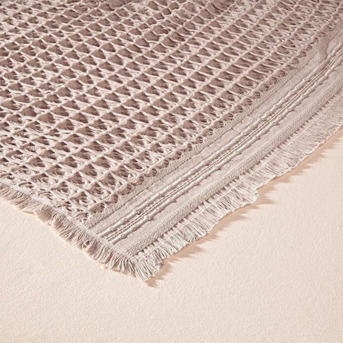 Penelope %100 Pamuk Dokuma Yatak Örtüsü 240x250 Cm Pudra - Belinda Serisi