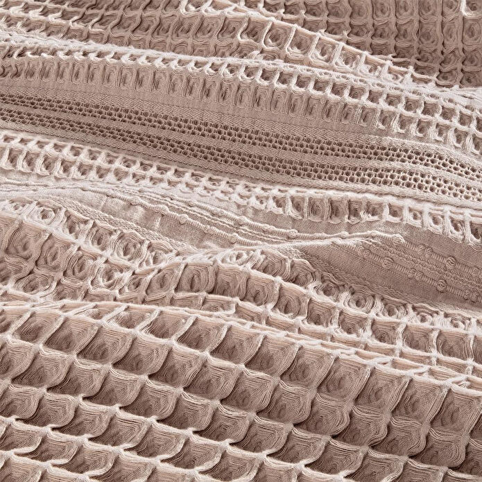 Penelope %100 Pamuk Dokuma Yatak Örtüsü 240x250 Cm Pudra - Belinda Serisi