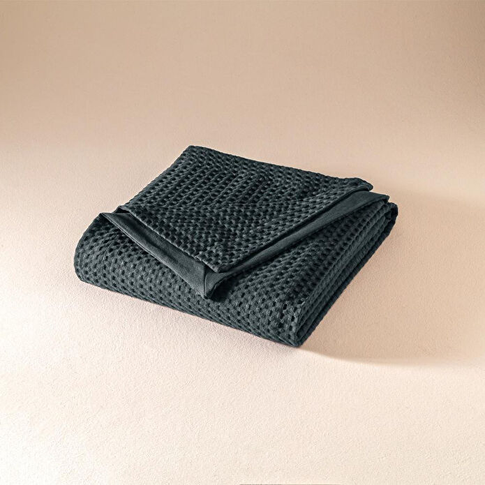 Penelope %100 Pamuk Tek Kişilik Pike 160x220 Cm Antrasit - Lia Serisi